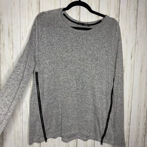 rag & bone Gray Long Sleeve Top with Zippers